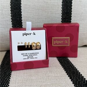 Piper K Gold-Tone CZ Earring Set